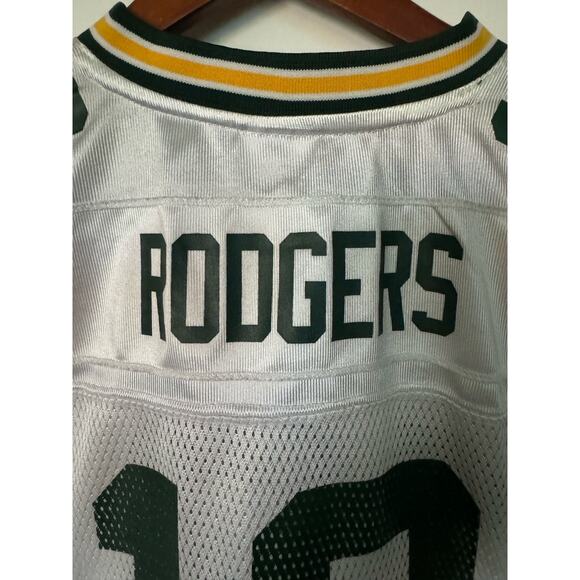 NFL Green Bay Packers Aaron Rogers #12 Reebok On Field White Jersey Youth S 8 - Picture 8 of 11